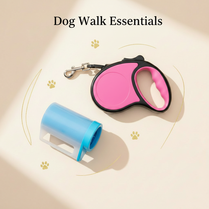 Dog Walk Essentials Bundle – Retractable Leash & Paw Cleaner